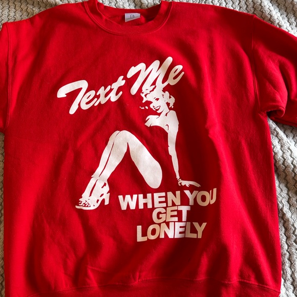 LONELY GHOST - text me when you get lonely crew LARGE - Picture 3 of 4